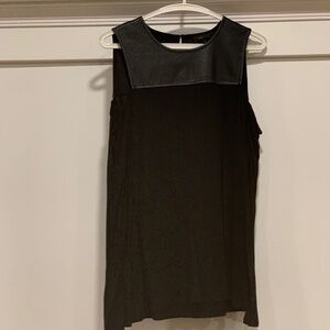 BCBG MaxAzria Open Shoulder Black Long Sleeve Top - Size M